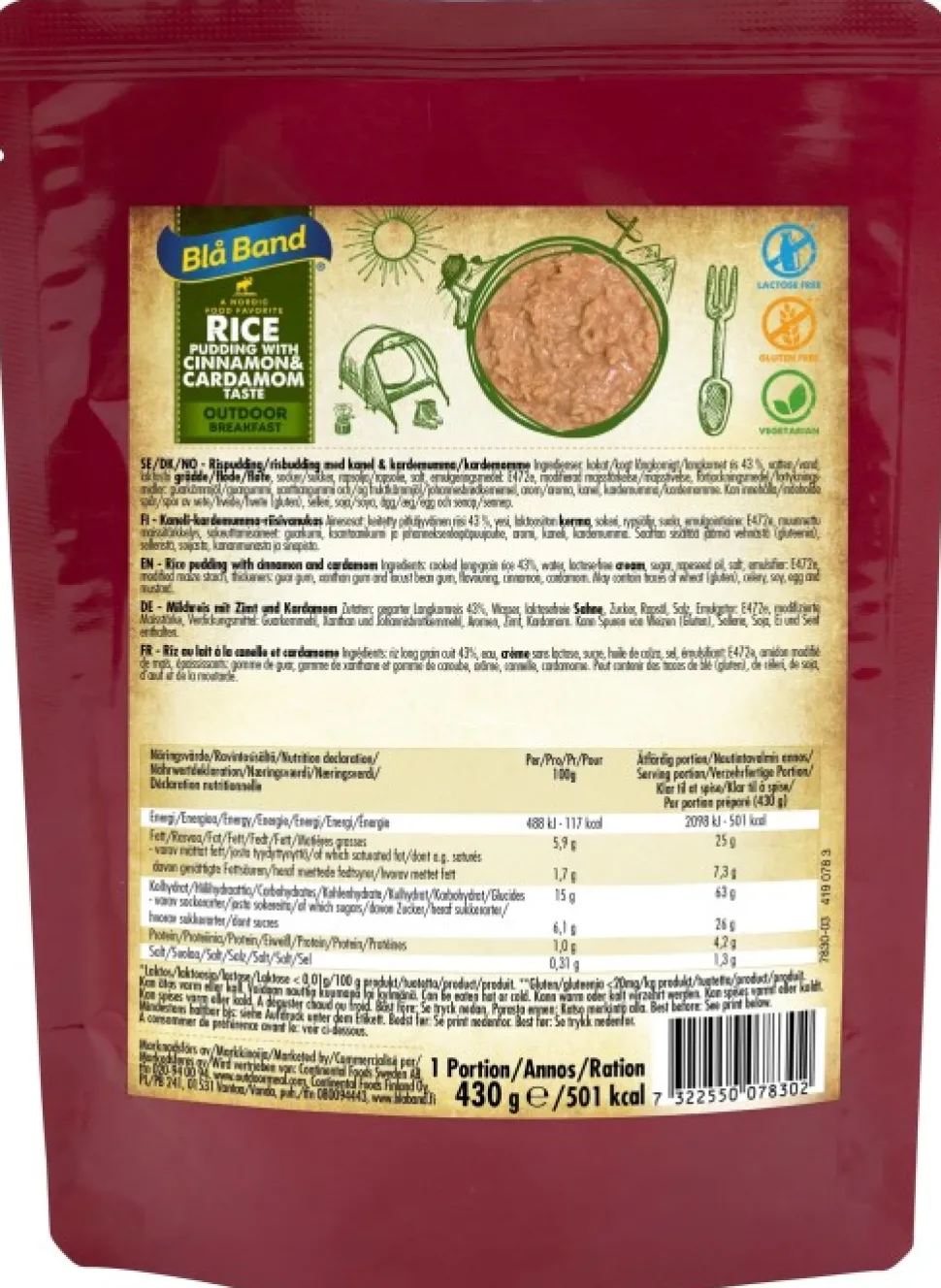 Bla Band Mjukkonserv - Rice Pudding With Cinnamon & Cardamom