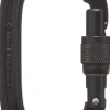 Black Diamond Oval Keylock Screwgate Biner Black -Lukittava Karbiini