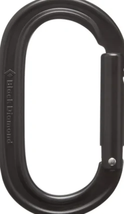 Black Diamond Oval Keylock Carabiner Klassinen Karbiini, Musta