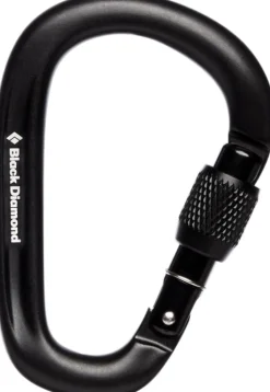 Black Diamond Pearlock Screwgate Carabiner Lukittava Karbiini, Musta