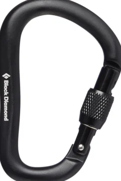 Black Diamond Rocklock Screwgate Carabiner Black -Lukittava Ruuvikarbiini