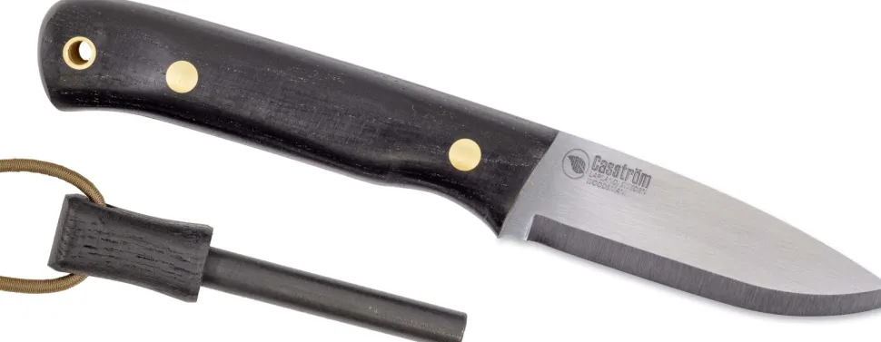 Casstrom Woodsman Sleipner Puukko Kipinaraudalla, Scandi