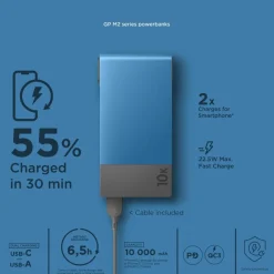 Gp Powerbank M2 10000 Mah Varavirtalahde, Sininen