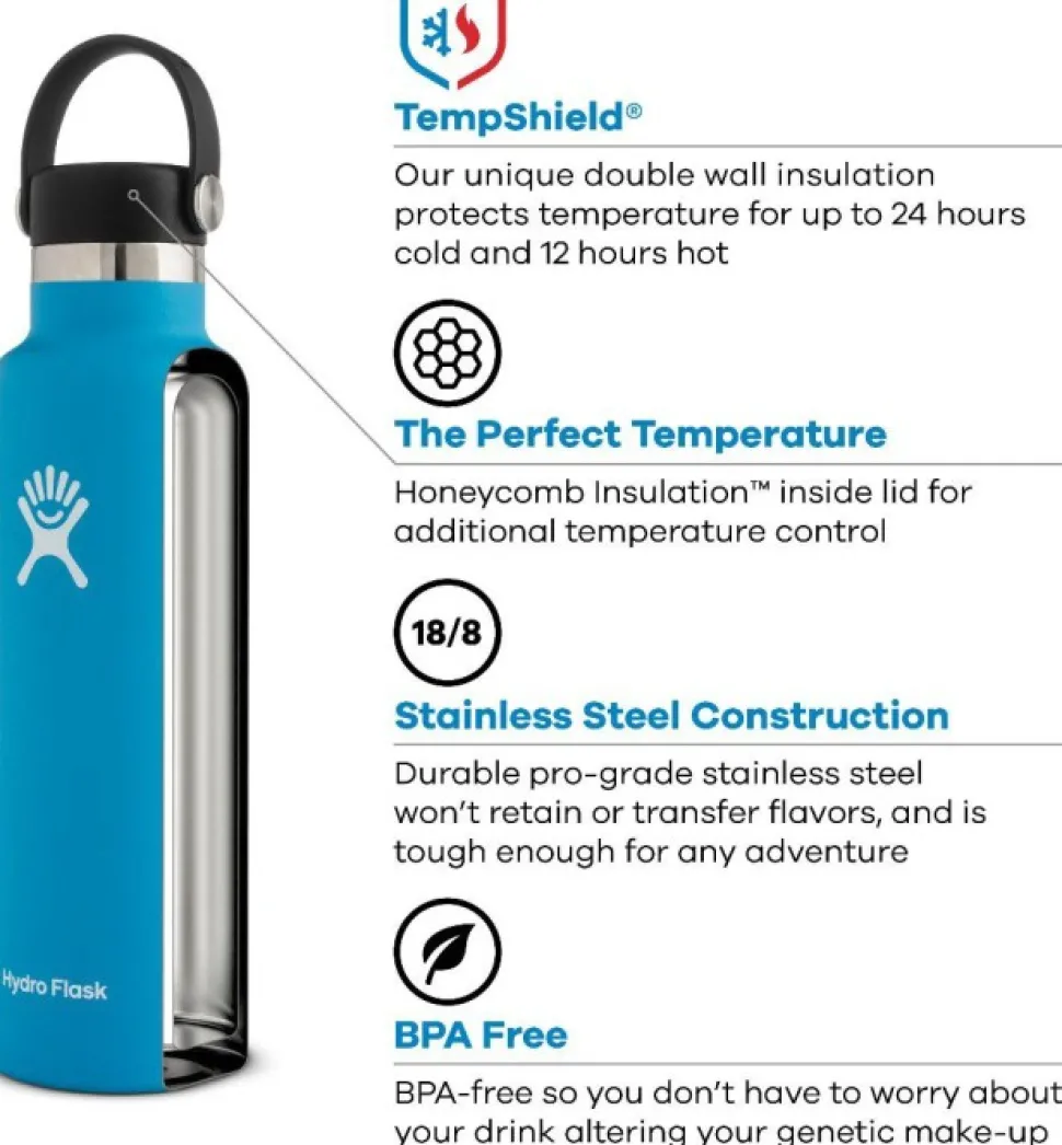 Hydroflask Insulated Standard Mouth Flex Juomapullo, 532Ml, Tummansininen