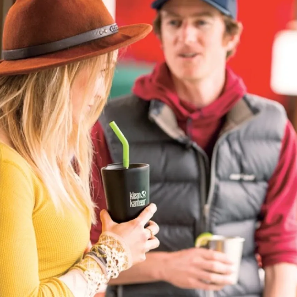 Klean Kanteen Straw Lid Juomakansi Pillinreialla, Musta