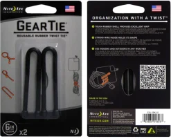 Nite Ize Gear Tie 6-Black 2-Pack