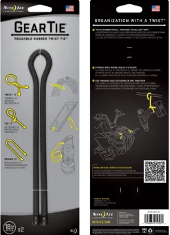 Nite Ize Gear Tie 18-Black 2-Pack