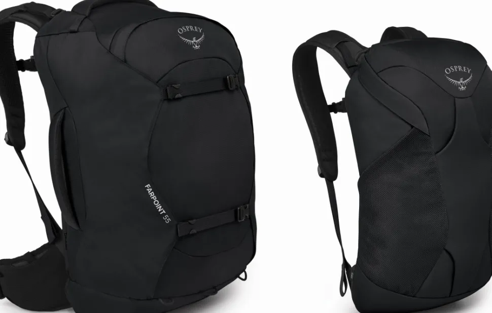 Osprey Farpoint 55 Matkailurinkka, Musta