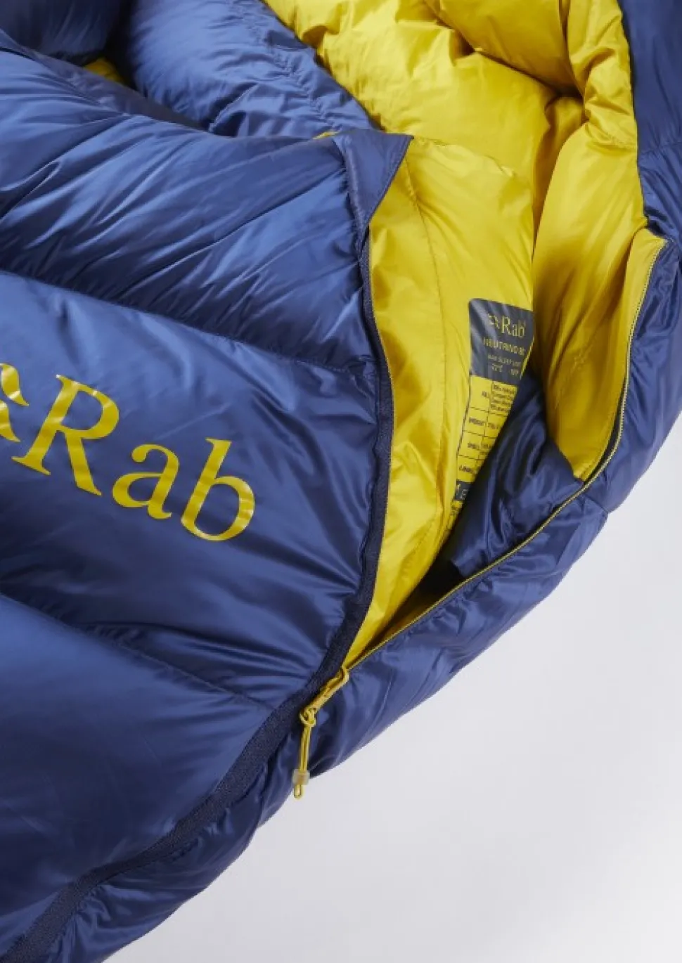Rab Neutrino 800 Untuvamakuupussi, Left Zip Long, -22°C Nightfall Blue