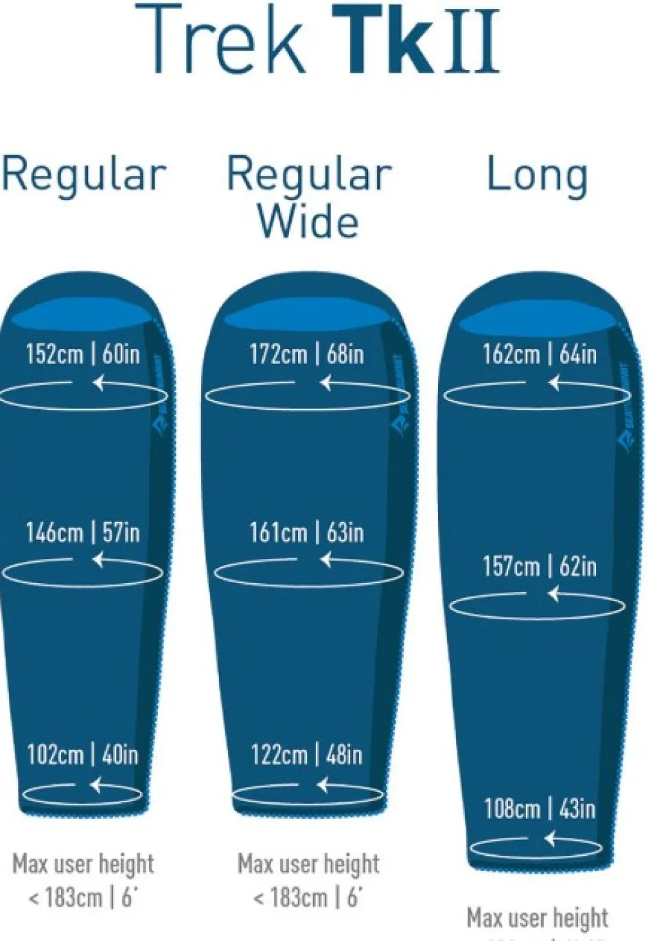Sea To Summit Sleepbag Down Trek Tkii -8°C Regular Wide Blue Unisex