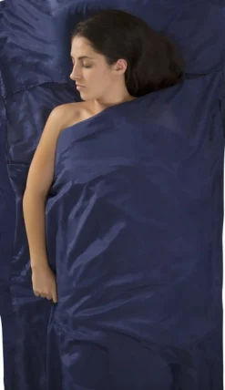 Sea To Summit Sleepliner Silkcotton Traveller With Pillow Navy Blue