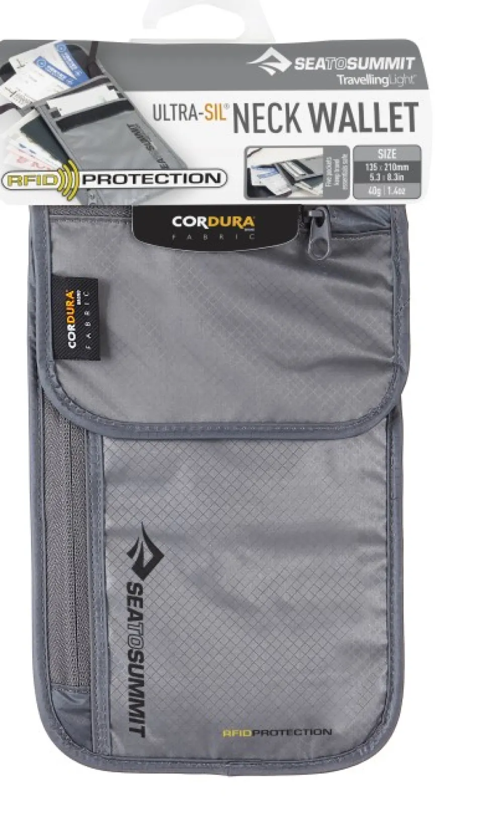 Sea To Summit Travelling Light Neck Wallet Rfid 5P Grey