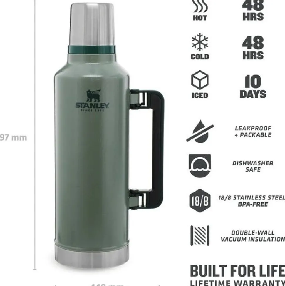 Stanley The Legendary Classic Bottle Termospullo, 2,3 L, Harmaavihrea